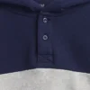 Sudadera con capucha y cuello Henley de corte holgado para niños Vintagesoft