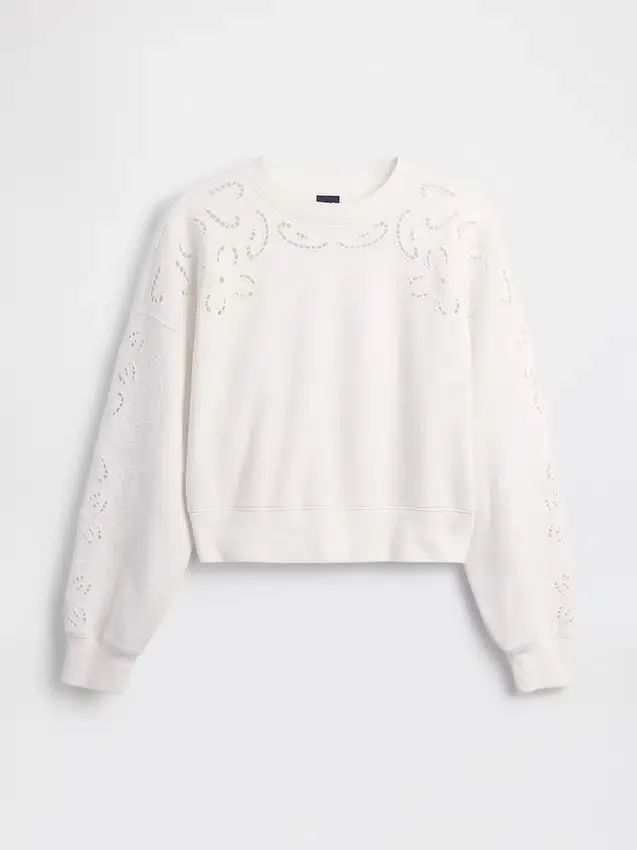 Sudadera corta oversize con ojales Vintagesoft