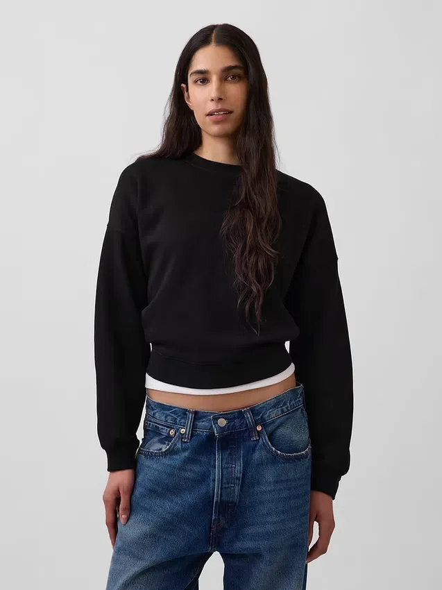 Sudadera de cuello redondo con corte en cuña Vintagesoft