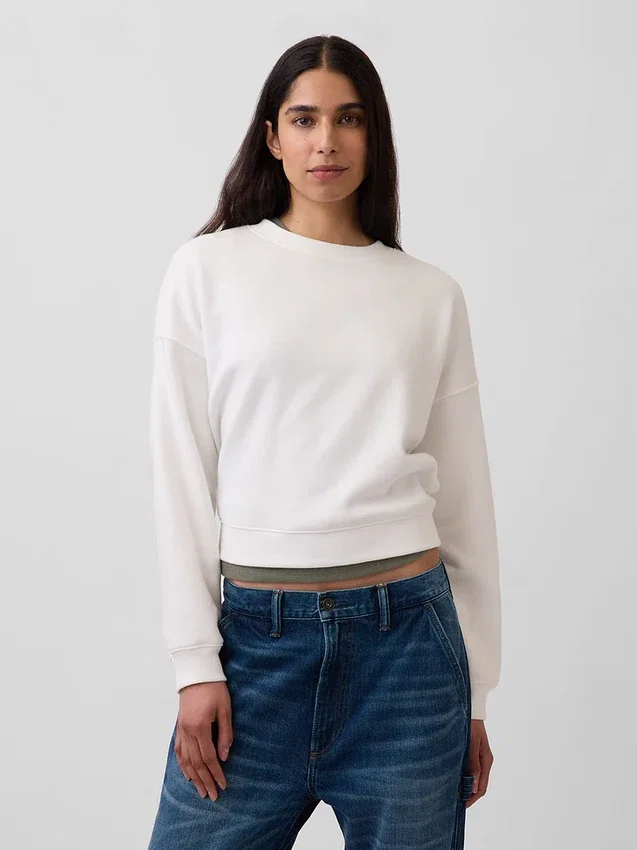 Sudadera de cuello redondo con corte en cuña Vintagesoft