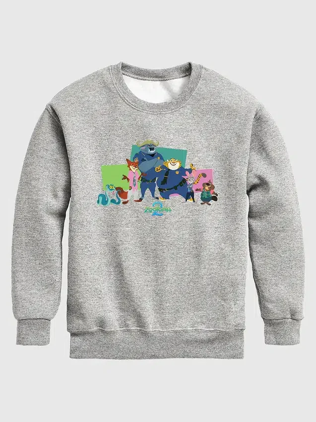Sudadera de felpa con cuello redondo para niños pequeños con personajes de «Zootopia» de Disney
