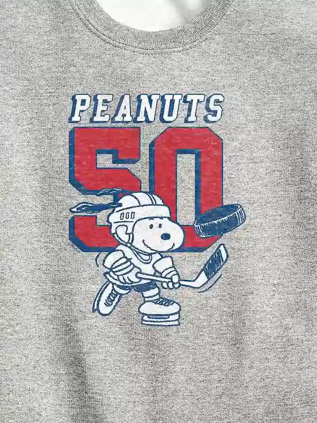 Sudadera de felpa de cuello redondo para niños «Peanuts Snoopy Hockey»