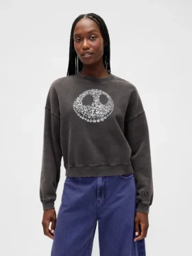 Sudadera gruesa con calaveras de GAP × Disney «Pesadilla antes de Navidad» de Tim Burton