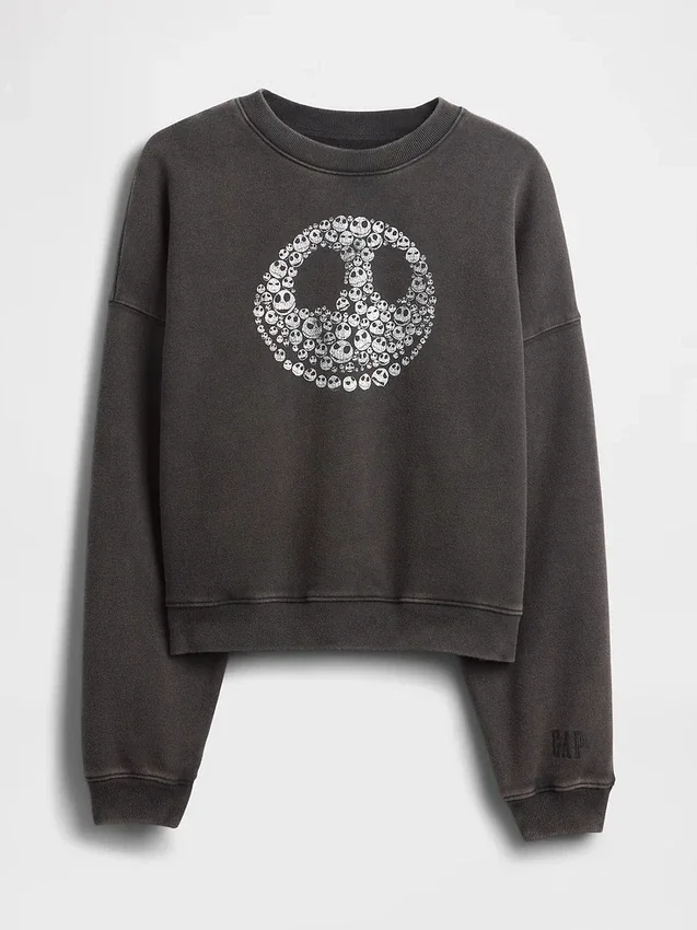 Sudadera gruesa con calaveras de GAP × Disney «Pesadilla antes de Navidad» de Tim Burton
