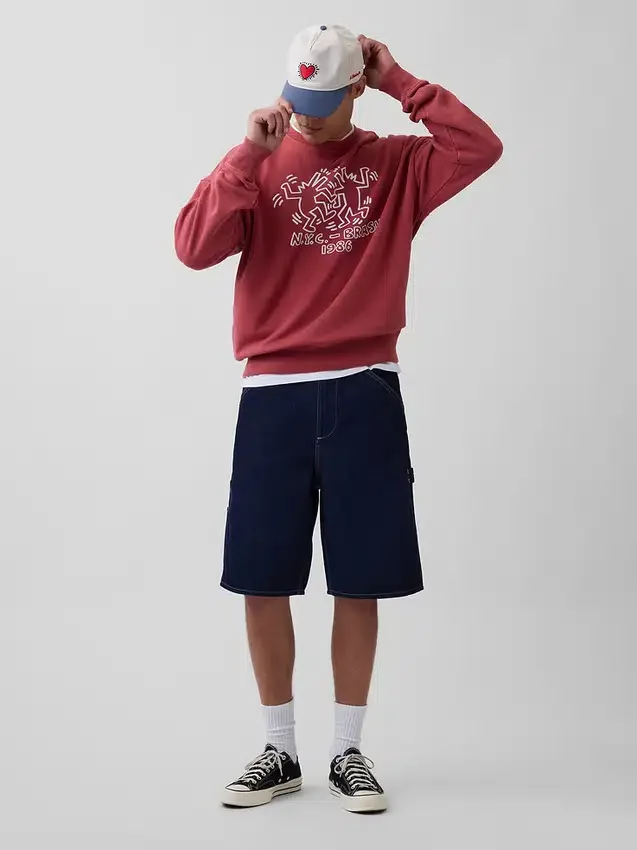 Sudadera gruesa con logotipo de Keith Haring