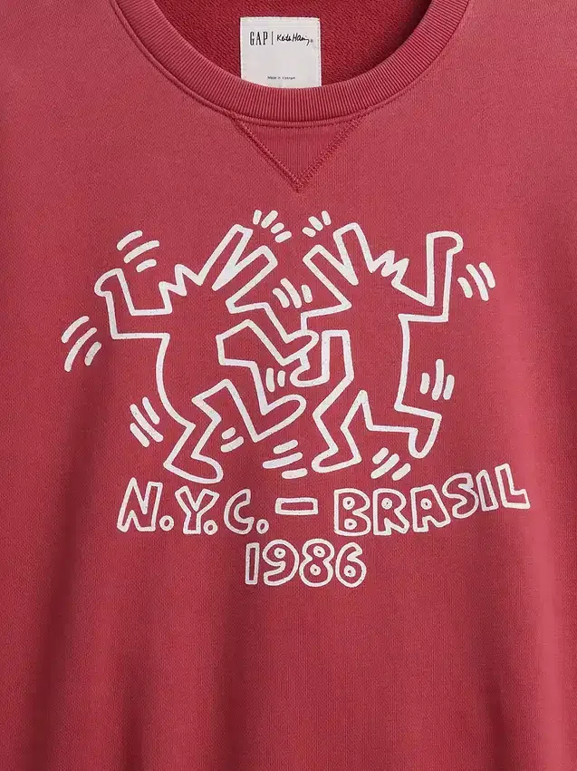 Sudadera gruesa con logotipo de Keith Haring