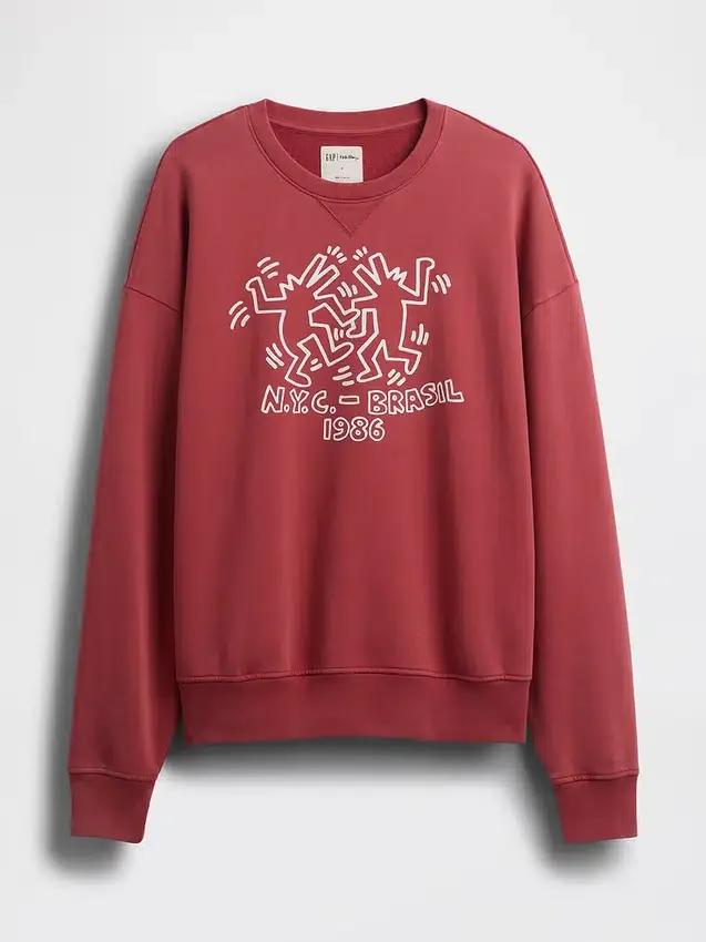 Sudadera gruesa con logotipo de Keith Haring