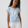 Sudadera infantil de felpa Vintagesoft con cuello raglán y estampado
