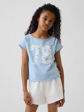 Sudadera infantil de felpa Vintagesoft con cuello raglán y estampado