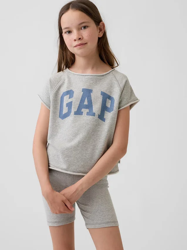 Sudadera infantil de felpa Vintagesoft con cuello raglán y estampado