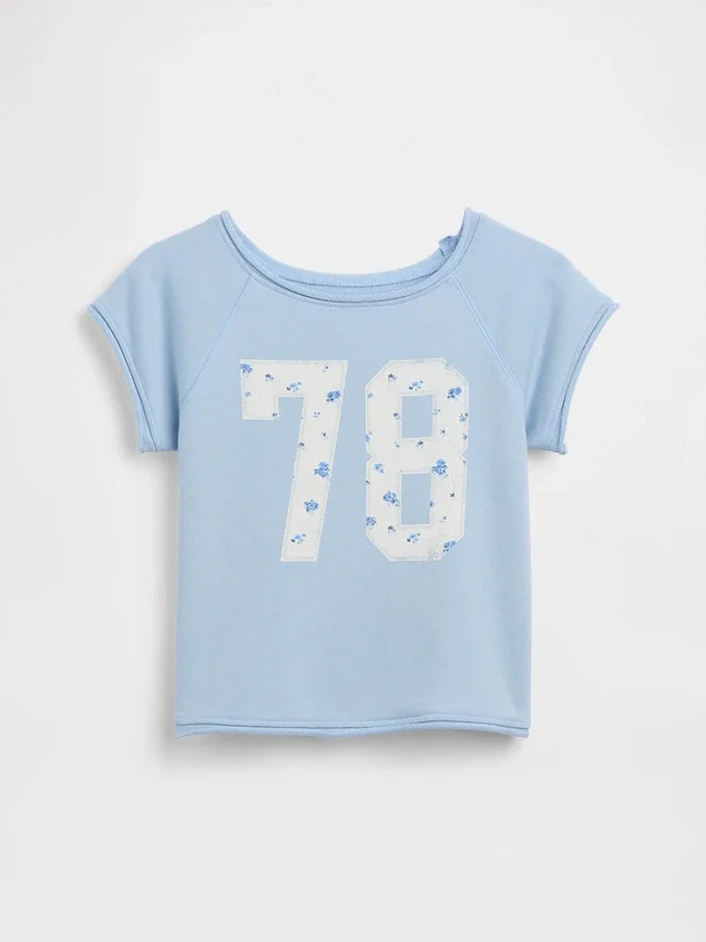 Sudadera infantil de felpa Vintagesoft con cuello raglán y estampado