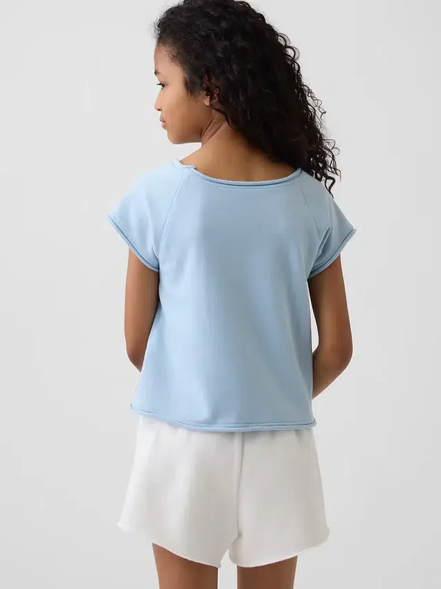Sudadera infantil de felpa Vintagesoft con cuello raglán y estampado