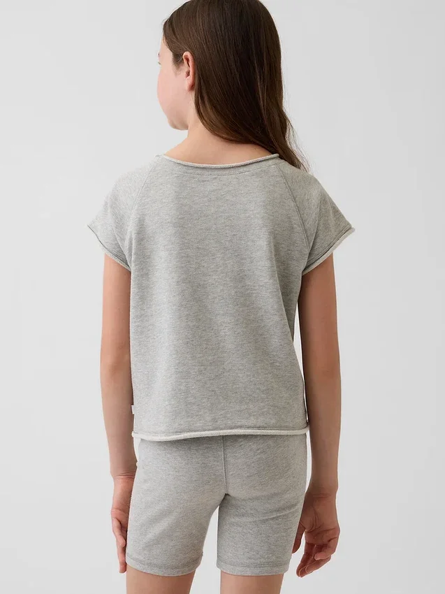 Sudadera infantil de felpa Vintagesoft con cuello raglán y estampado