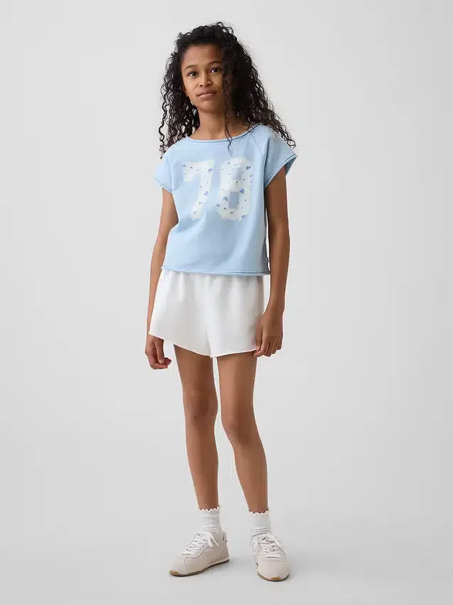 Sudadera infantil de felpa Vintagesoft con cuello raglán y estampado