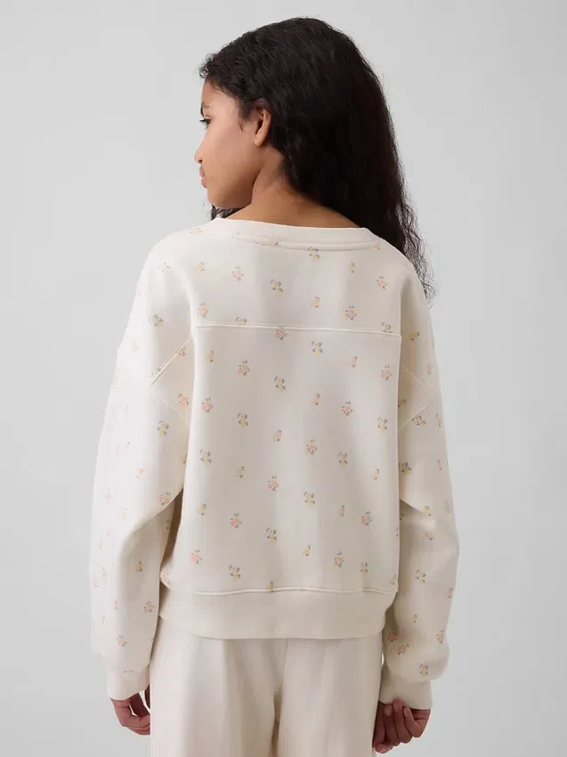 Sudadera infantil Vintagesoft con cuello redondo y corte en cuña