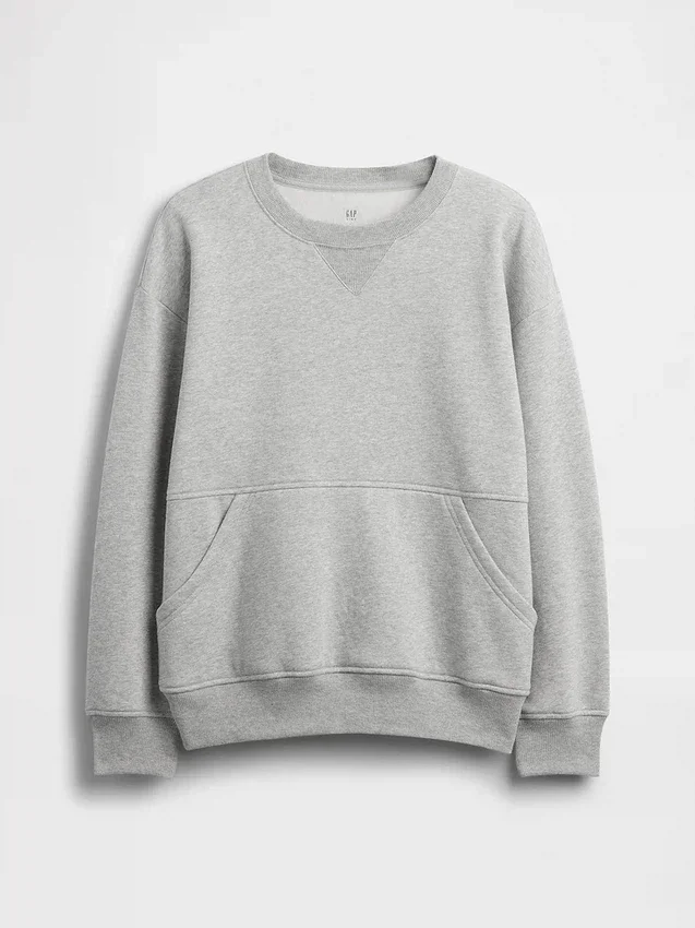 Sudadera infantil Vintagesoft de corte holgado con cuello redondo y bolsillo