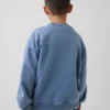 Sudadera infantil Vintagesoft de corte holgado con cuello redondo y bolsillo
