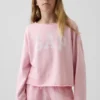 Sudadera infantil Vintagesoft de felpa con cuello ancho y logotipo