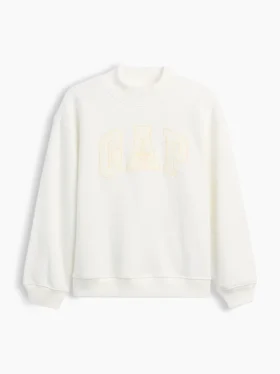 Sudadera infantil Vintagesoft de talla grande con cuello alto y logotipo