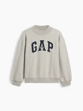 Sudadera infantil Vintagesoft de talla grande con cuello alto y logotipo