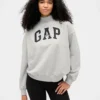Sudadera oversize de felpa francesa gruesa con cuello alto y logotipo