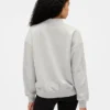 Sudadera oversize de felpa francesa gruesa con cuello alto y logotipo