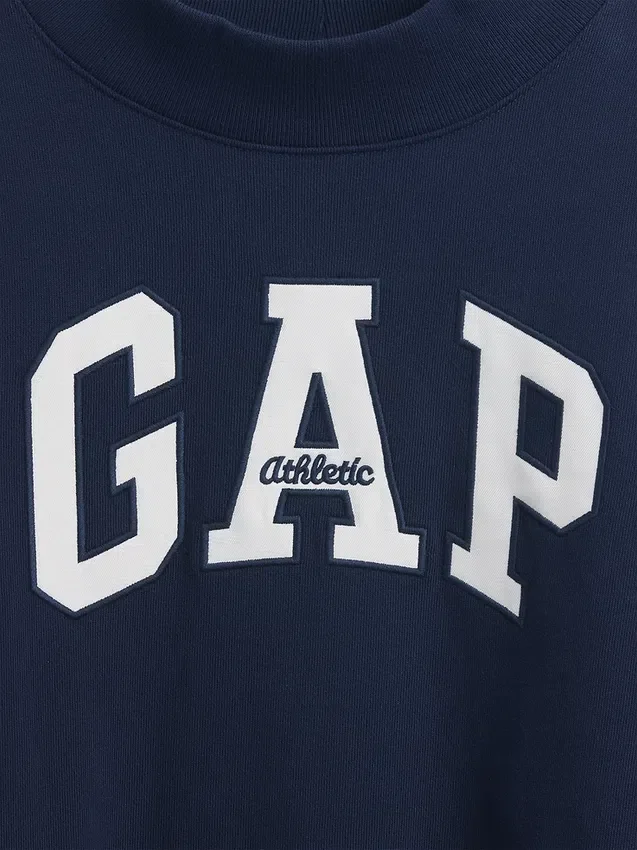 Sudadera oversize de felpa francesa gruesa con cuello alto y logotipo