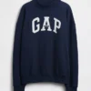 Sudadera oversize de felpa francesa gruesa con cuello alto y logotipo