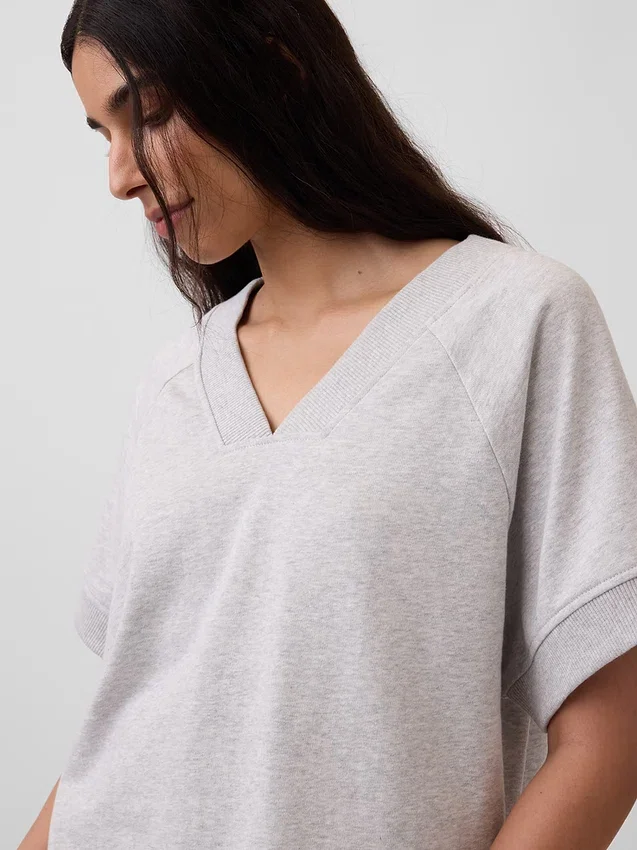 Sudadera oversize de felpa Vintagesoft con cuello en V