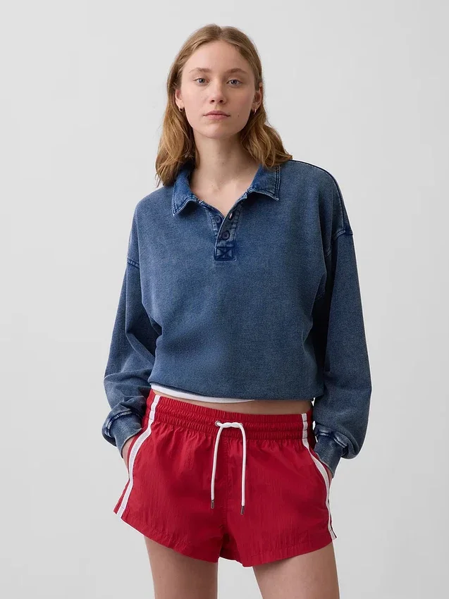 Sudadera polo oversize de felpa Vintagesoft