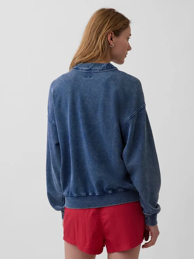 Sudadera polo oversize de felpa Vintagesoft