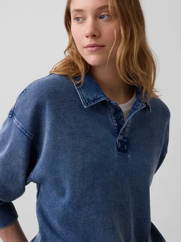 Sudadera polo oversize de felpa Vintagesoft