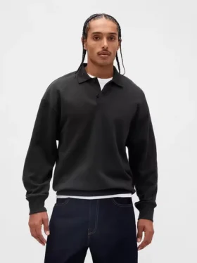 Sudadera polo oversize de peso grueso para adulto