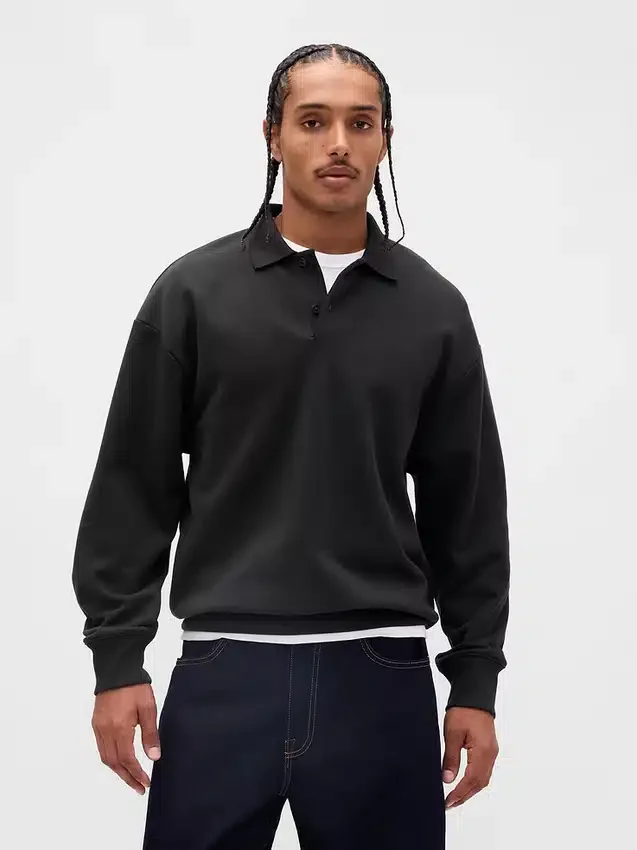 Sudadera polo oversize de peso grueso para adulto