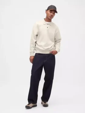 Sudadera polo oversize de peso grueso para adulto
