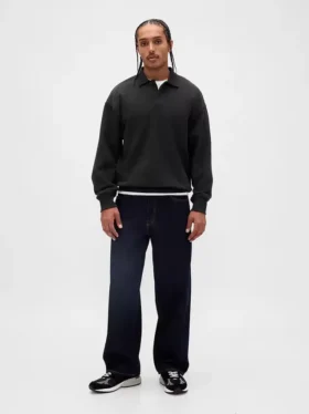 Sudadera polo oversize de peso grueso para adulto