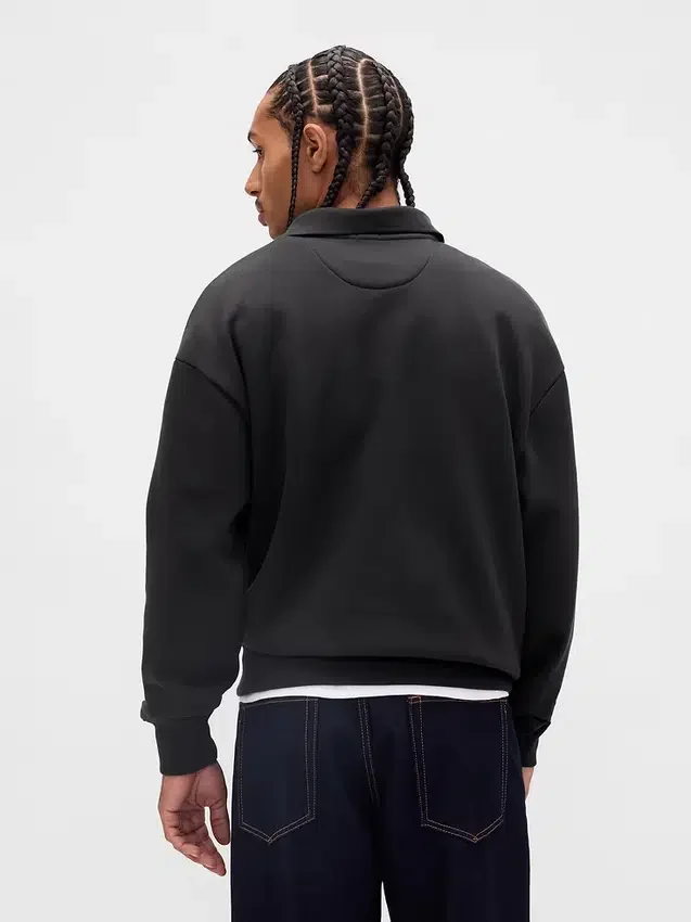 Sudadera polo oversize de peso grueso para adulto