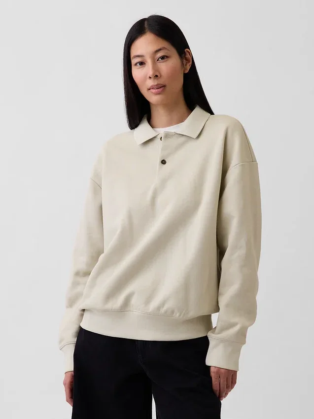 Sudadera polo oversize de peso grueso para adulto