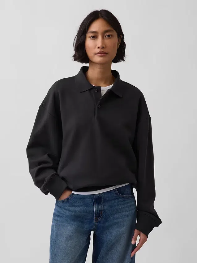 Sudadera polo oversize de peso grueso para adulto