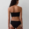 Sujetador bandeau de algodón elástico orgánico con ribete de encaje