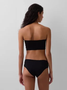 Sujetador bandeau de algodón elástico orgánico con ribete de encaje
