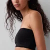 Sujetador bandeau de algodón elástico orgánico con ribete de encaje