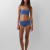 Sujetador bandeau de algodón elástico orgánico con ribete de encaje