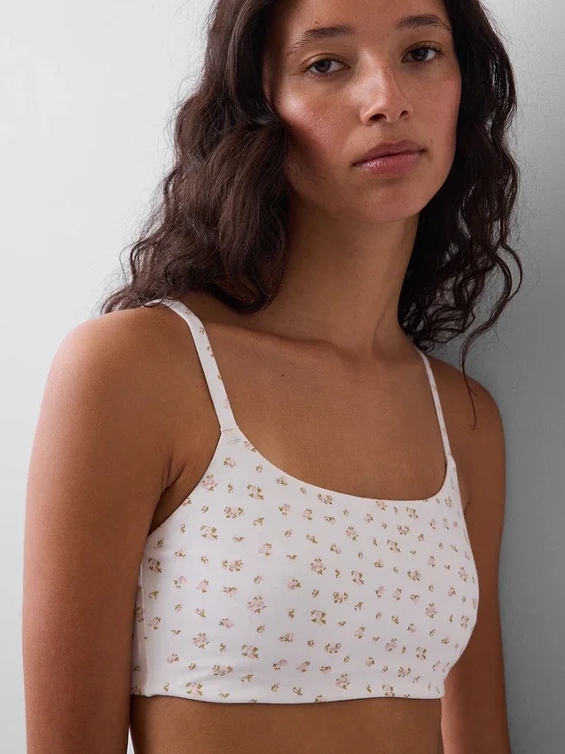 Sujetador tipo bralette de algodón orgánico elástico