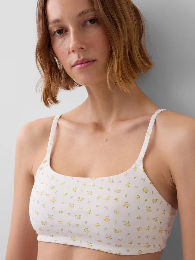 Sujetador tipo bralette de algodón orgánico elástico