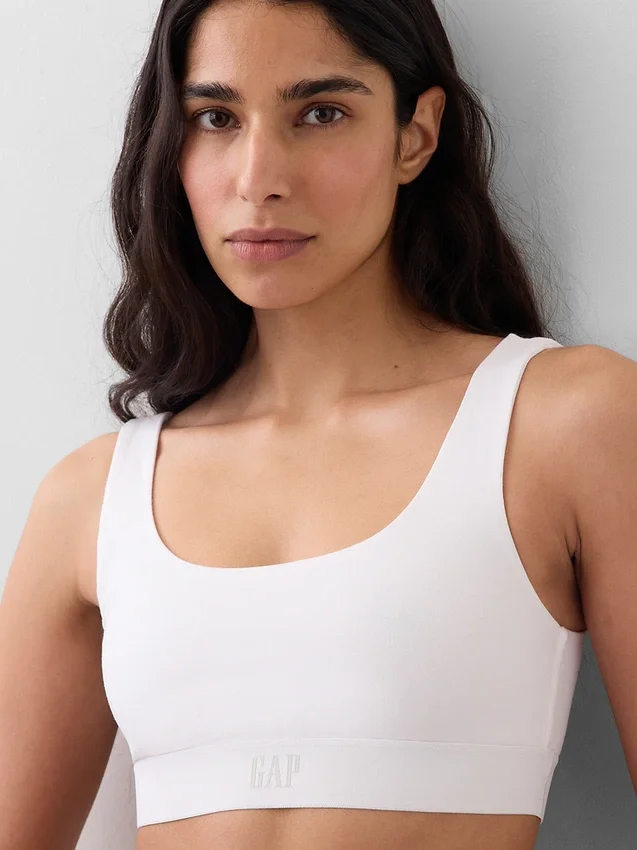 Sujetador tipo bralette de algodón orgánico elástico con el Gap Logo