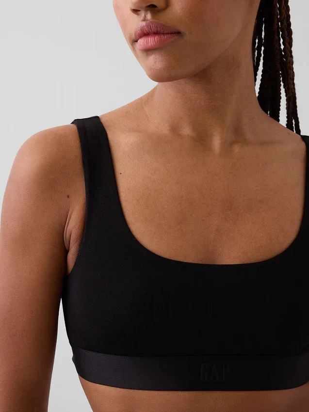 Sujetador tipo bralette de algodón orgánico elástico con el Gap Logo
