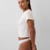 Tanga con logotipo de algodón orgánico elástico