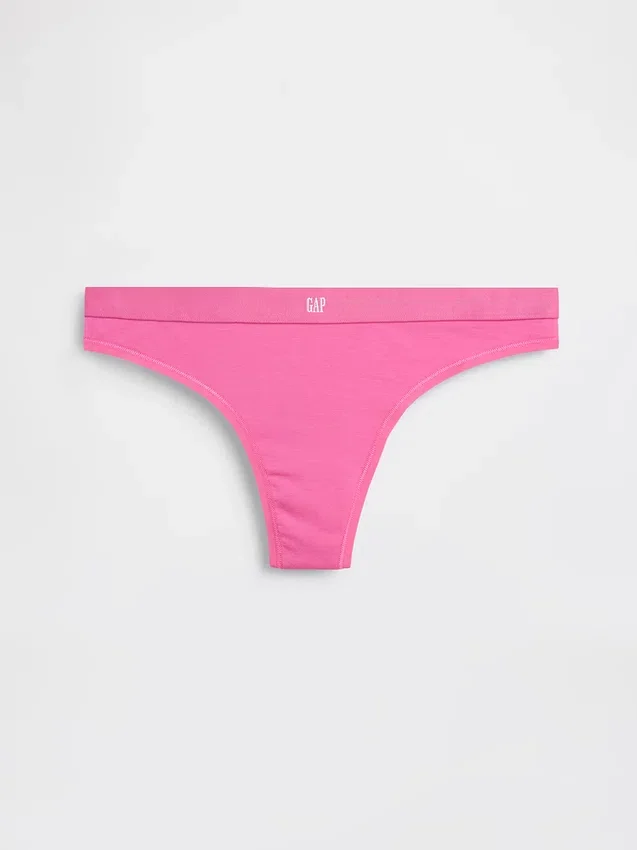 Tanga con logotipo de algodón orgánico elástico