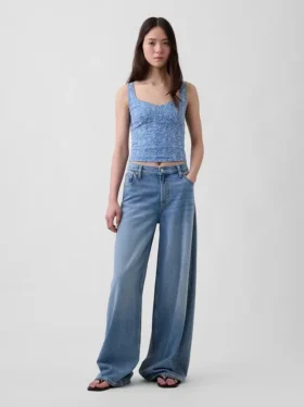 Top bustier corto con ojales
